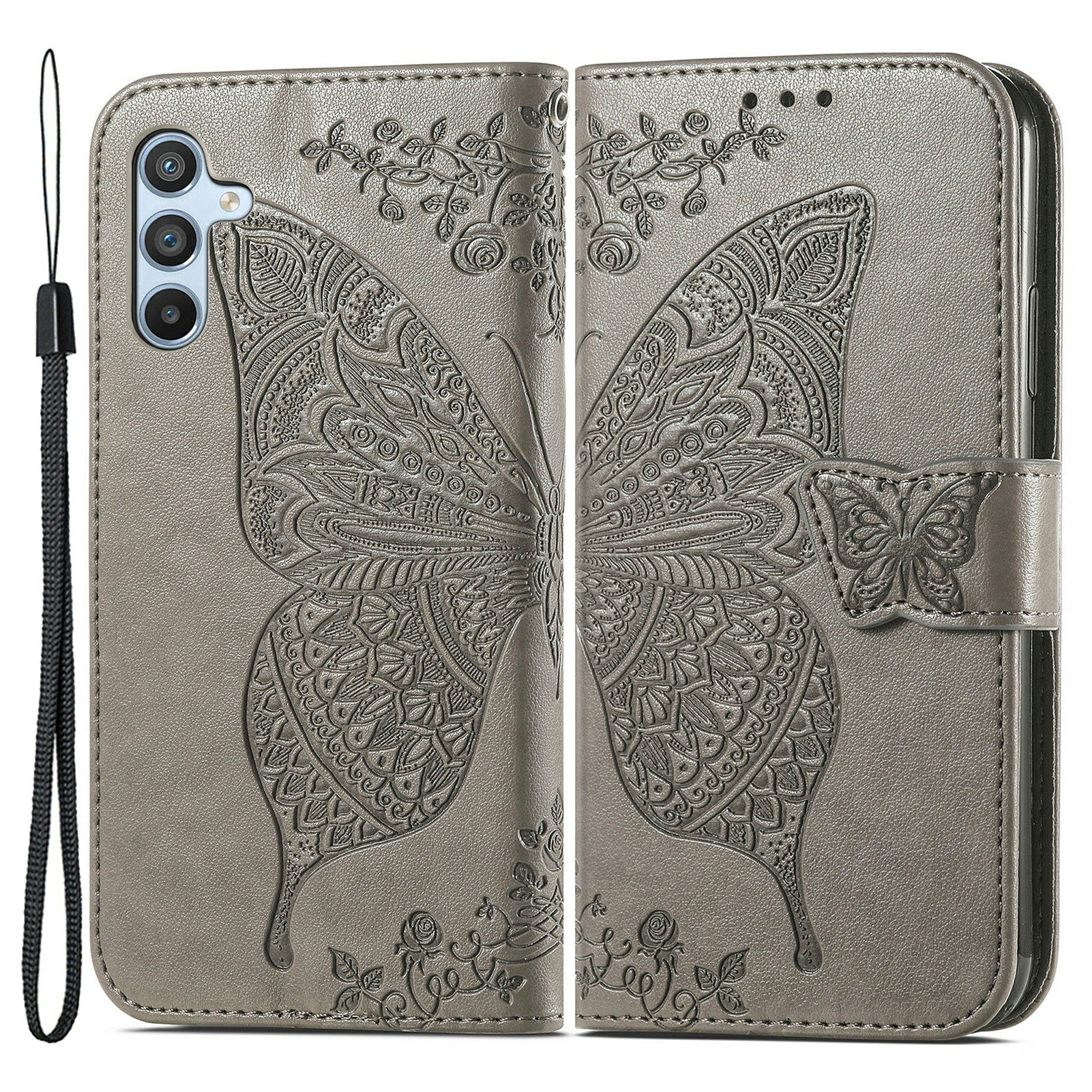 For Samsung Galaxy A54 5G PU Leather Imprinted Butterfly Pattern Phone Case Stand Wallet Folio Flip Cover with Strap For Samsung Galaxy A54 5G PU Leather Imprinted Butterfly Pattern Phone Case Stand Wallet Folio Flip Cover with Strap